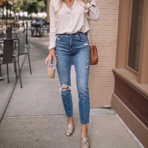 Kathleen post X Abercrombie high rise skinny jeans